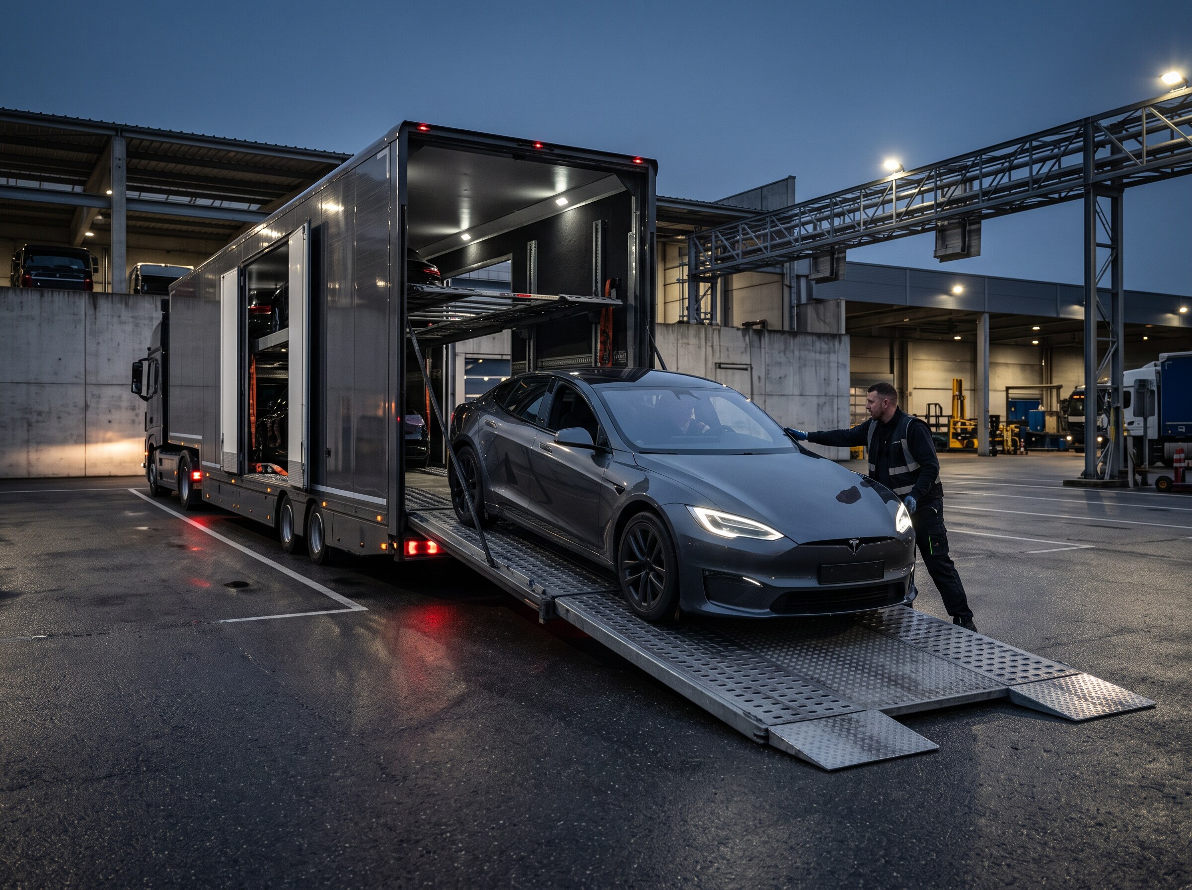 Motor vehicle relocation, cars prepared for transport
